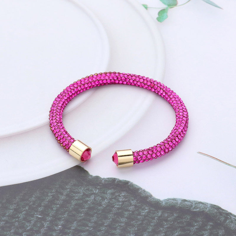 Bling Studded Cuff Bracelet | PINK