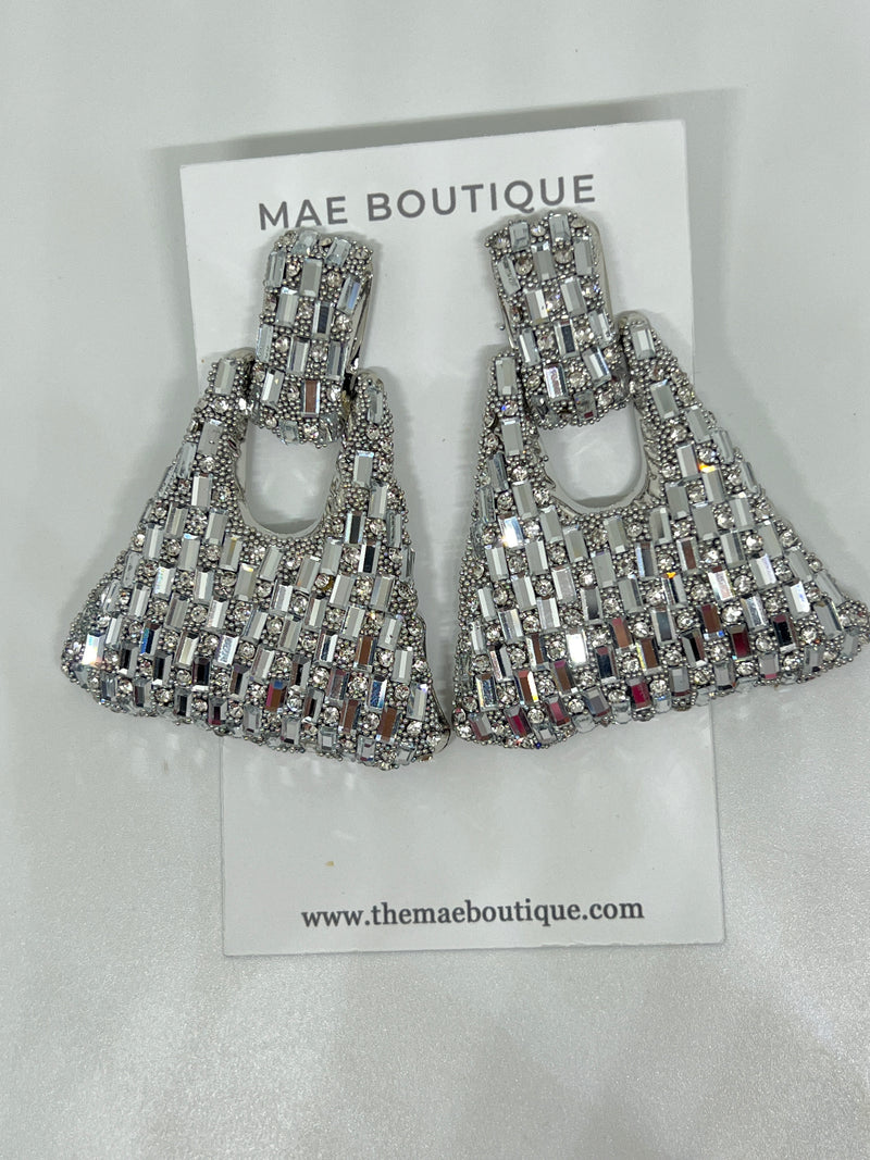 Embellished Evening Earrings | SILVER
