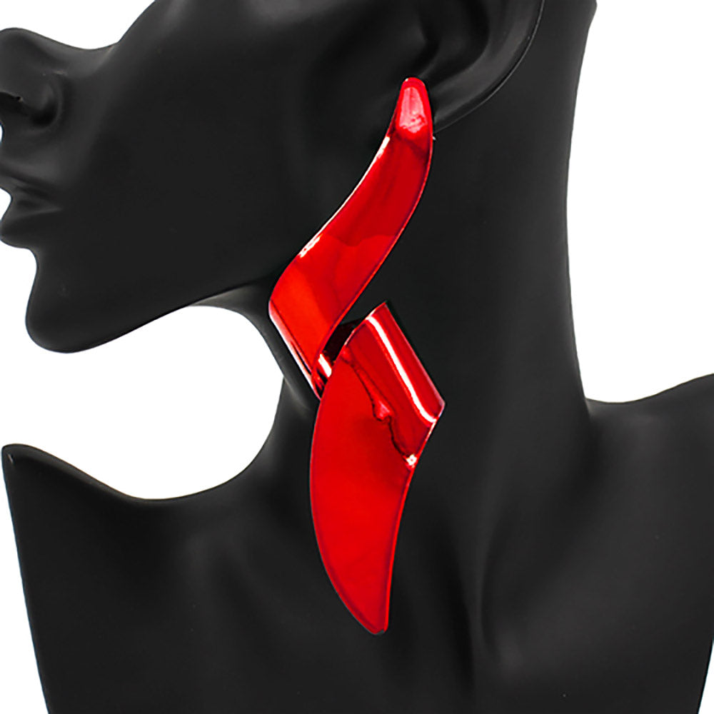 Twisted Metal Earrings | RED