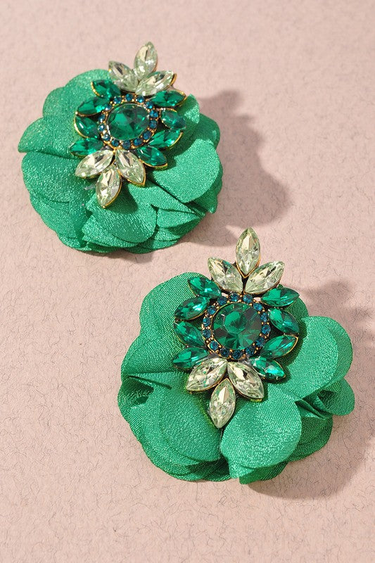 Flower Stud Earrings | GREEN