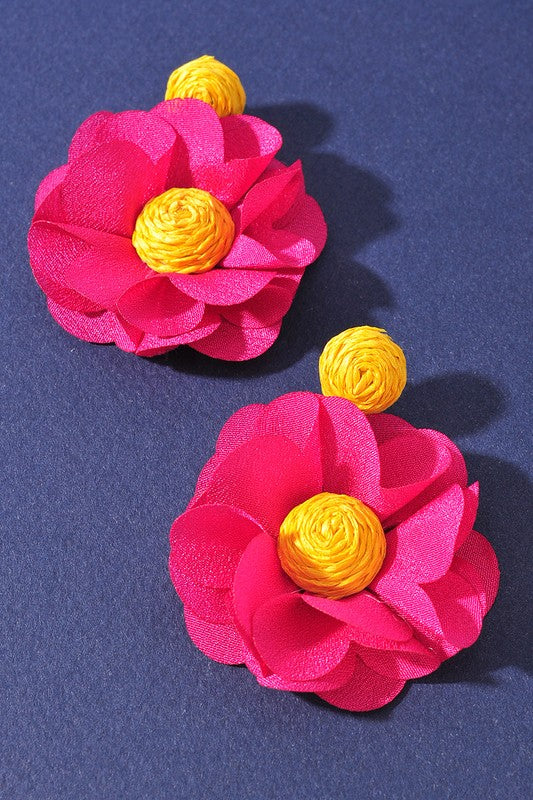 Flower Drop Earrings | PINK